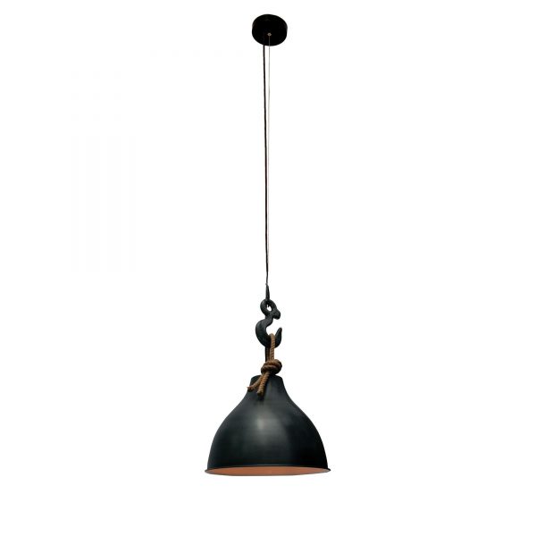 BLACK DOME & HOOK PENDANT