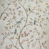 PRINTEMPS II - GALLERY WRAP CANVAS-Lovely Chinoiserie panels with birds and butterflies