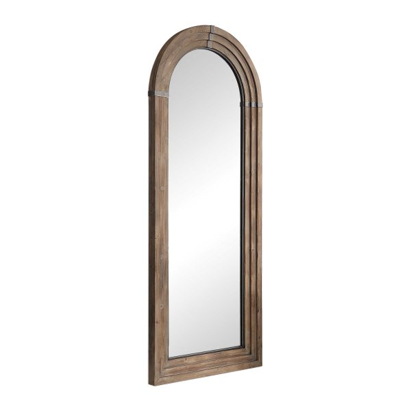 WOOD & IRON ARCHED MIRROR - Image 2