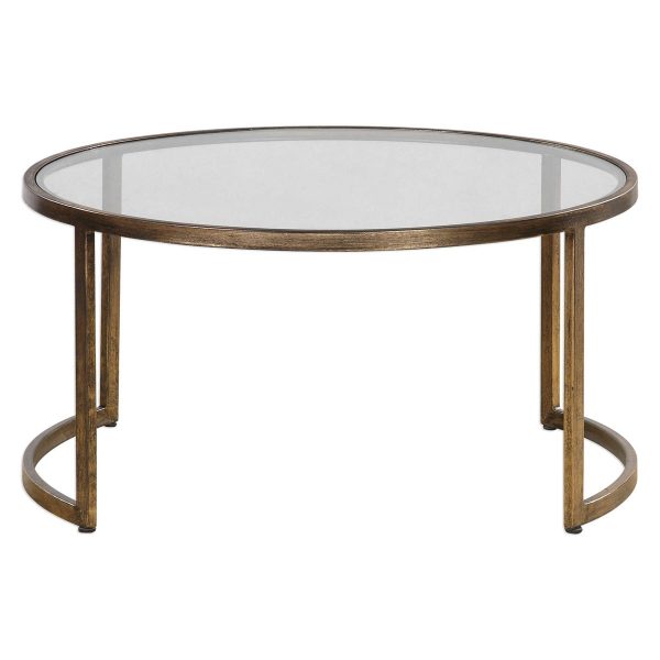 ANETTE NESTING TABLE - ANTIQUE GOLD LEAF FINISH - Image 4