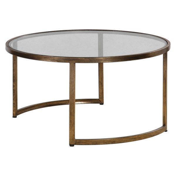 ANETTE NESTING TABLE - ANTIQUE GOLD LEAF FINISH - Image 5