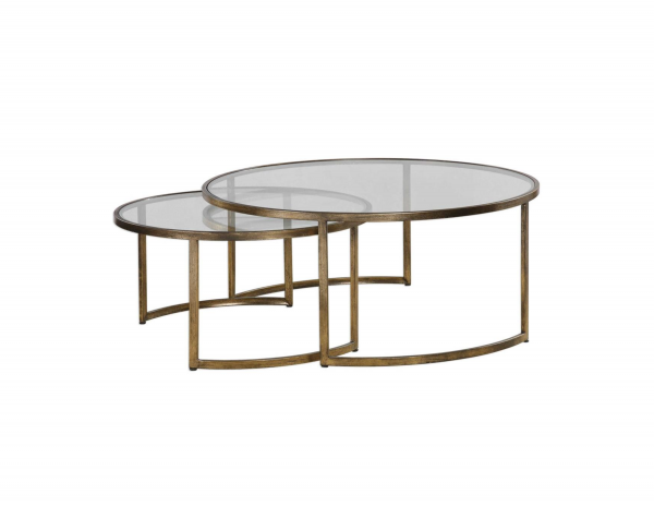 ANETTE NESTING TABLE - ANTIQUE GOLD LEAF FINISH - Image 6