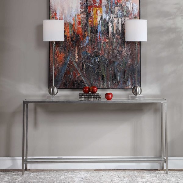 PARIS - SILVER LEAF CONSOLE TABLE - Image 7