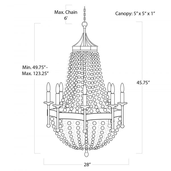 CLARA FROSTED CRYSTAL BEAD CHANDELIER - Image 6