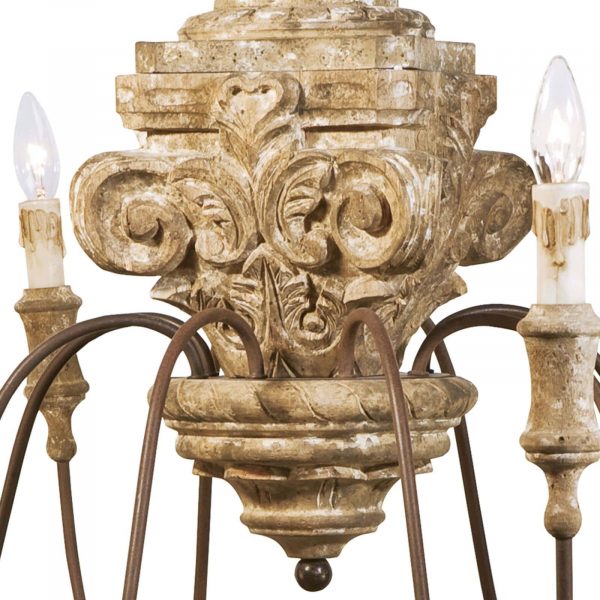 UMA WOOD CARVED CHANDELIER - Image 4